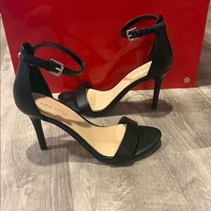 Open toe heels with ankle strap